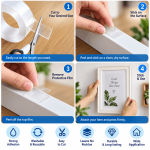 3cm x 3m Waterproof Strong Double Sided Nano Tape – Reusable Transparent Adhesive Tape - Image 3