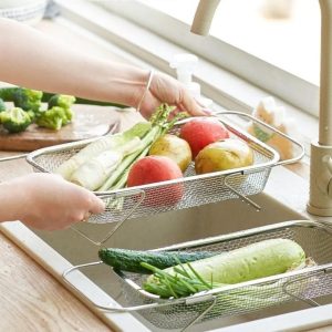 adjustable stainless steel sink drain basket