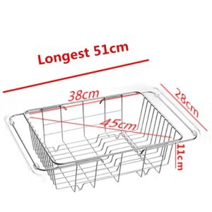 stainless steel telescopic sink drain rack